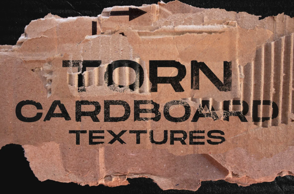 Grunge torn cardboard textures